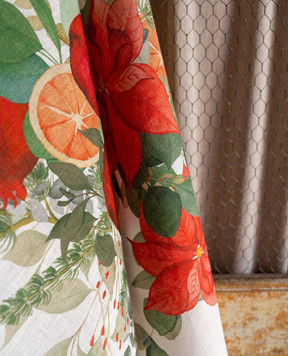 TESSITURA TOSCANA TELERIE Белое кухонное полотенце Garland Glee из льна NC240031020067