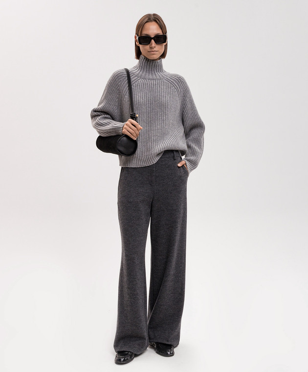 Allude Сірий светр з вовни та кашеміру 26517031 зображення 2
