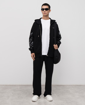 Off-White Черная спортивная куртка Scribble 44MBE015F5F003