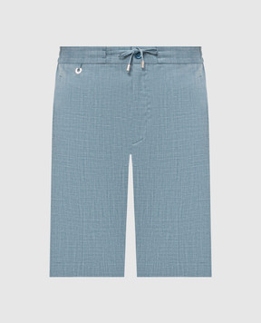 Stefano Ricci Блакитні шорти з вовни, шовку та льону M1T6100331WKL07U