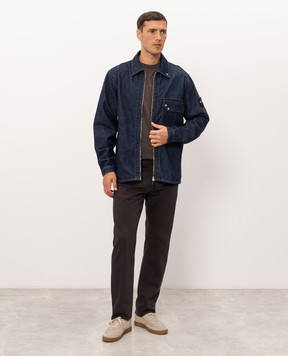 Stone Island Синя джинсова куртка в стилі сорочки L2S141200002S00J7