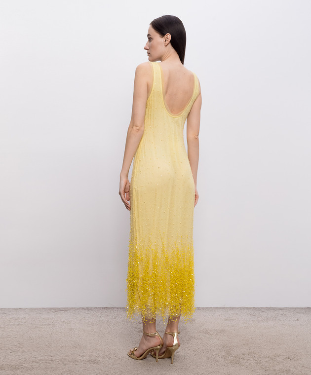 Simkhai Желтое платье Irisa с пайетками и бисером 2261168CA изображение 3