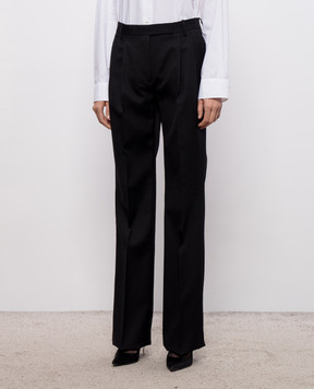 Tom Ford Черные брюки из шерсти и шелка PAW688FAX1746