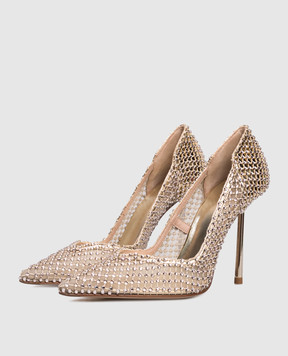 Le Silla Золотые туфли Gilda с кристаллами 4190E090BXPPSTE