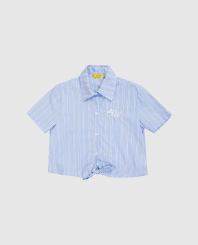 Off-White Дитяча блакитна сорочка в смужку 44GGA018S26F001