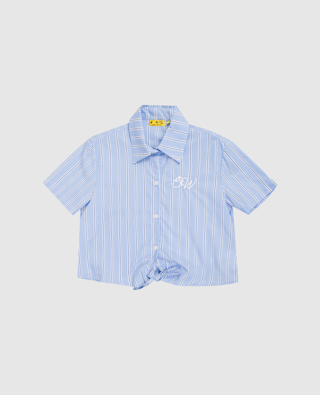 Детская голубая рубашка в полоску