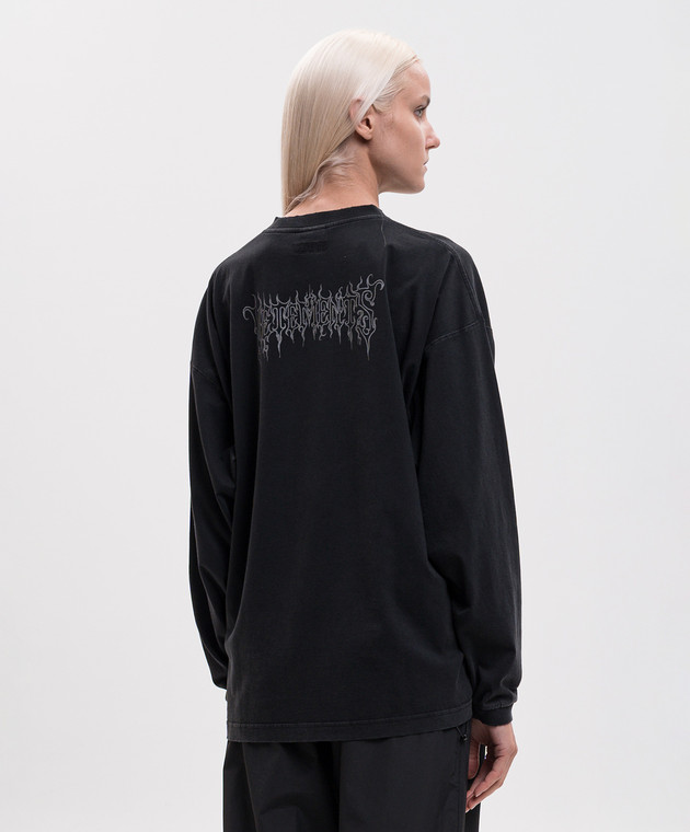 Vetements Чорний лонгслів з принтом MH27LS206B зображення 4
