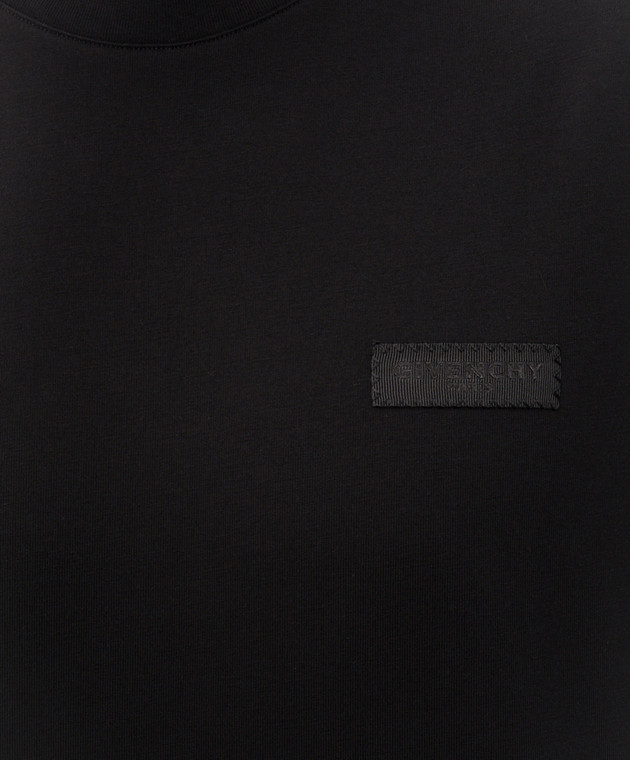 Givenchy Черная футболка с нашивкой логотипа BM71NK3YSJ изображение 5