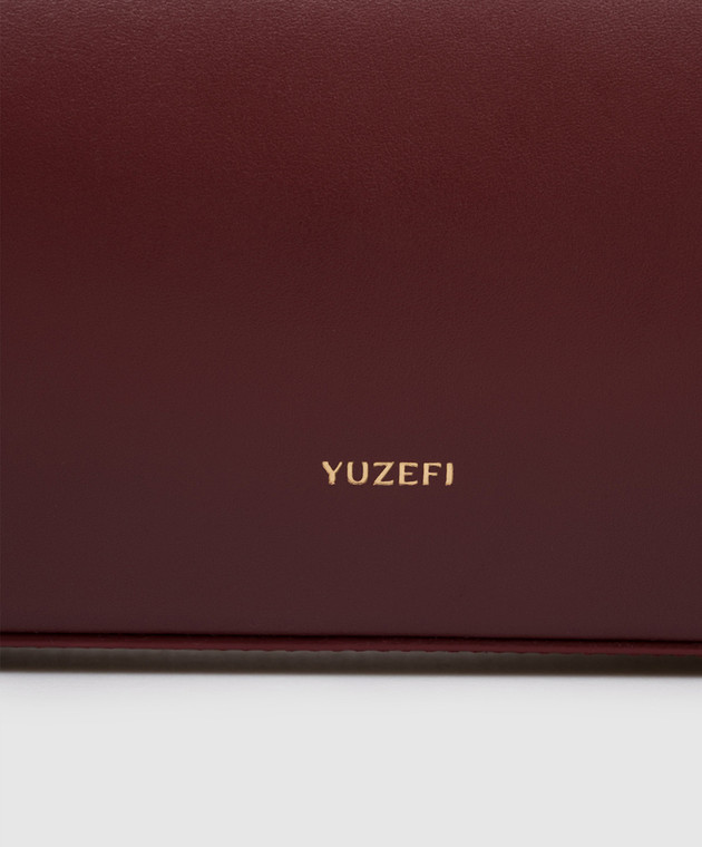 YUZEFI Бордова шкіряна сумка-багет Oyster OYSTERCLUTCH зображення 4