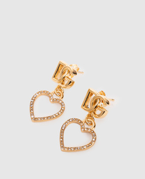 Dolce&Gabbana Золотые серьги с монограммой логотипа DG с кристаллами WER6I2W1111