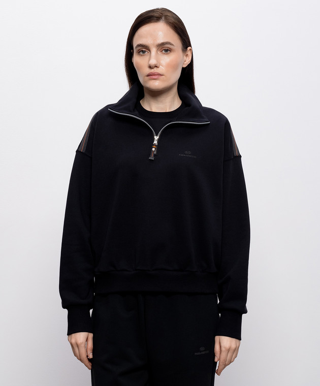 Parajumpers Черный свитшот Zendaya с молнией 26SPWFLEY32 изображение 3