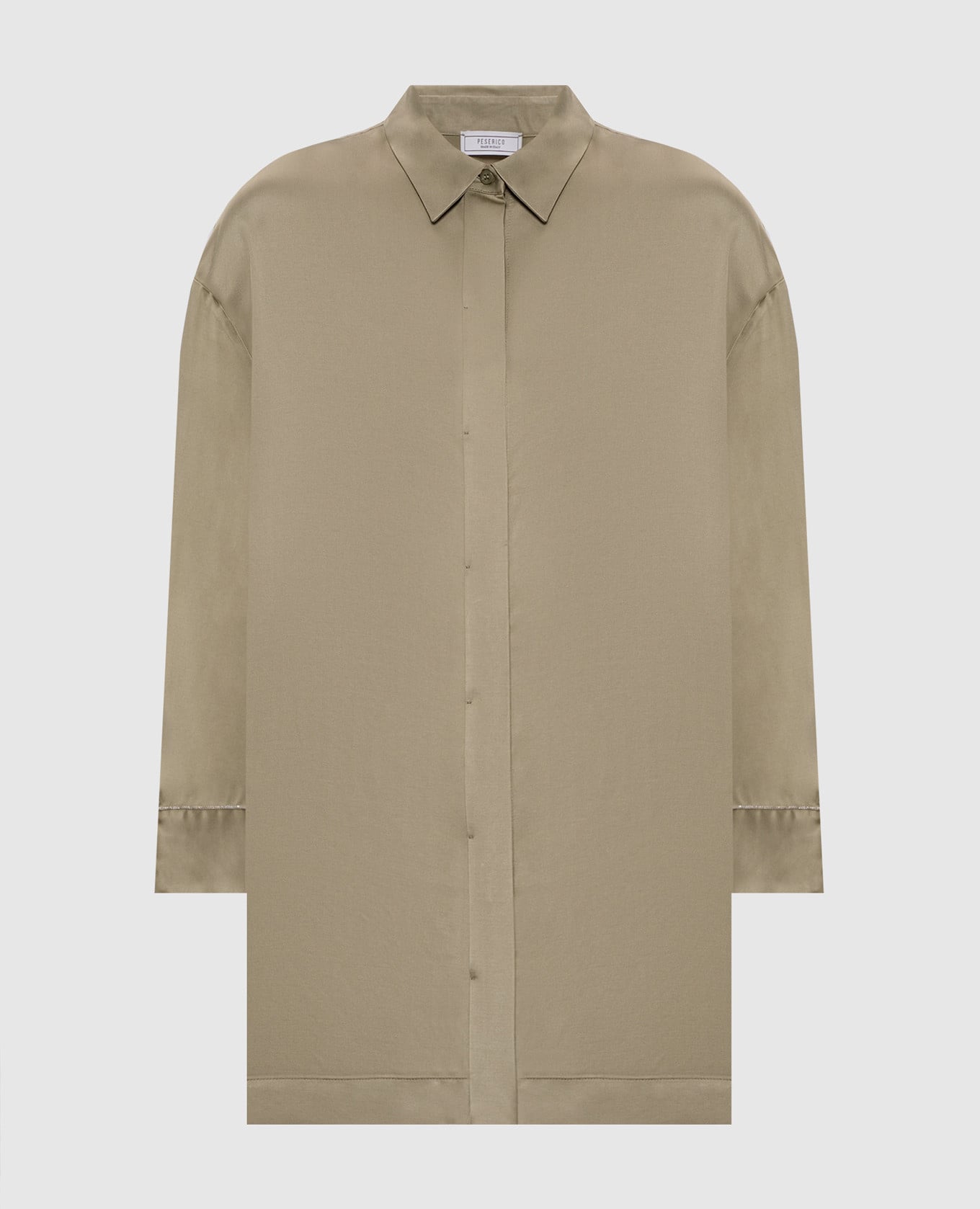 Блуза кольору хакі з ланцюжком моніль