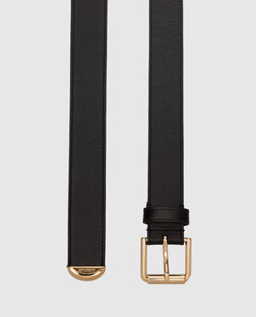 Givenchy Черный кожаный ремень Voyou с гравировкой логотипа BB408HB2AE