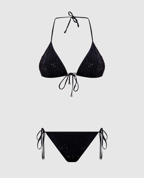 Venuja Черный купальник MALIBU с кристаллами BI005A