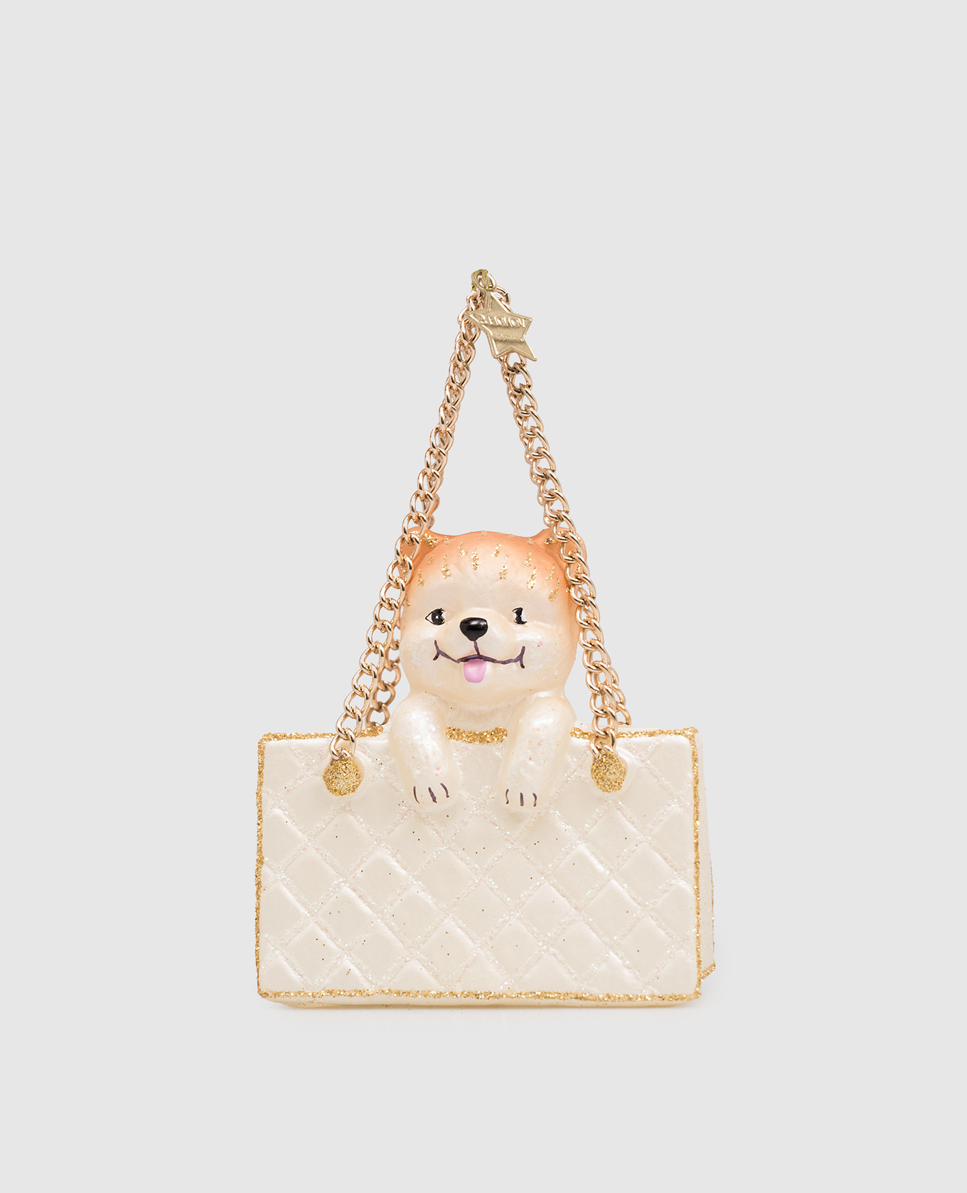 

Елочная игрушка Fashion bag with dog, Белый, Елочные украшения