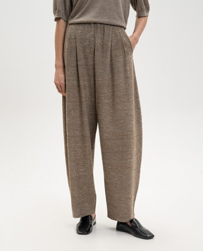 BOBOUTIC Коричневі штани із шовком 5045