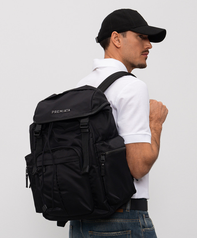 Premiata Черный рюкзак Booker с фактурным логотипом BOOKER изображение 2