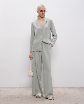 Max Mara Зеленая рубашка PAEDO из шелка MXPAEDO