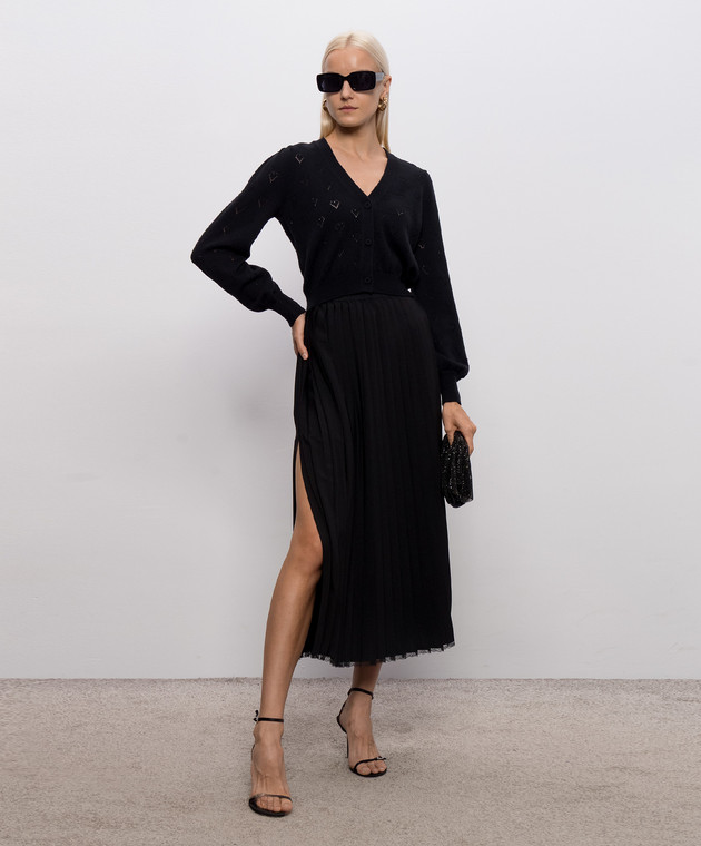 Twinset Черная юбка-плиссе с кружевом 262TP2350 изображение 2