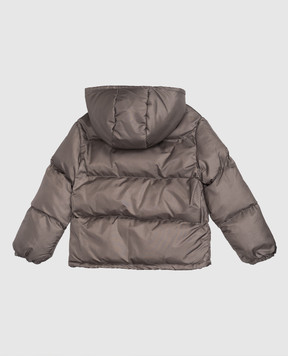 Off-White Дитяча сіра куртка з принтом логотипа 44BEJ002F5F001