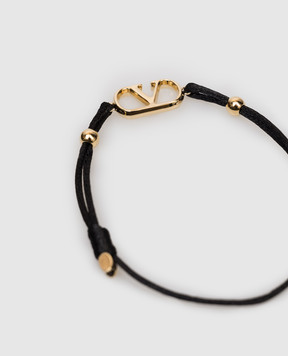 Valentino Чорний браслет-шнурок з емблемою 8W2J0X85VGJ