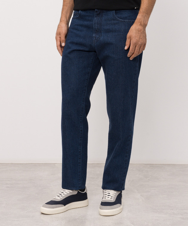 Canali Джинсы синего цвета с логотипом патча PD0166791747 изображение 3