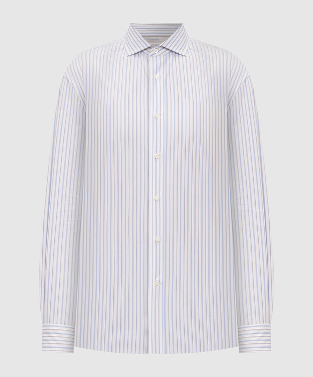 Brunello Cucinelli Белая рубашка в полоску MY6580627