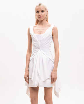 Alexander McQueen Біла сукня асиметричного крою 868507QAACZ