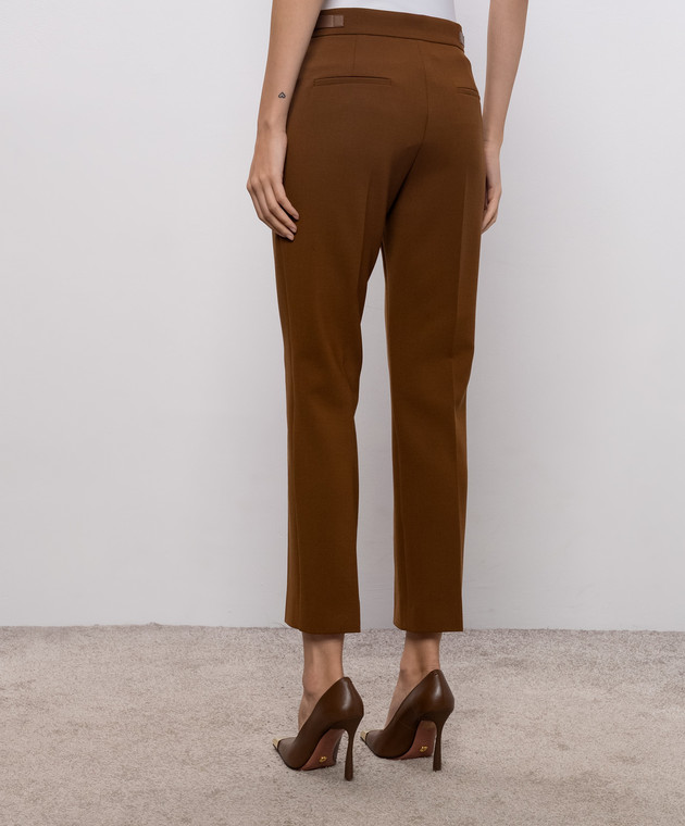 Max Mara Коричневые брюки ACINO из шерсти MXMACINO изображение 4