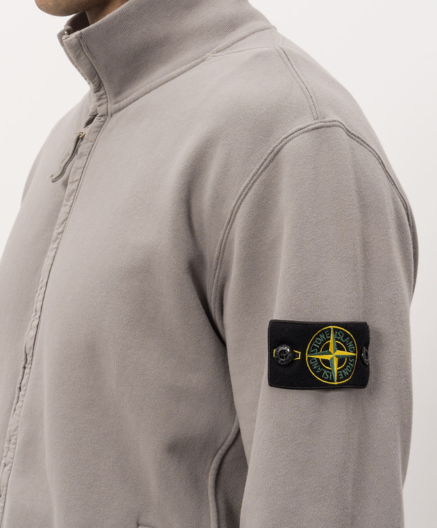 Stone Island Сірий кардиган з патчем логотипа L2S156100066S0A20 зображення 5