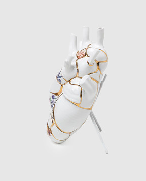 SELETTI Біла порцелянова ваза Love in Bloom Kintsugi 09929