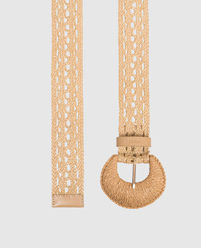 Twinset Бежевий плетений ремінь з логотипом 261LM5BFF