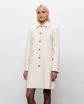 Versace Пальто цвета айвори с шерстью 10268901A12326