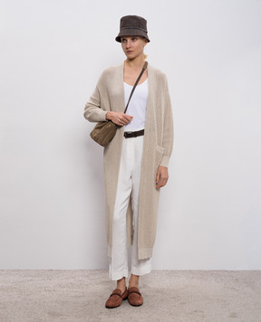 Brunello Cucinelli Белый топ с цепью мониль M0T18DO100