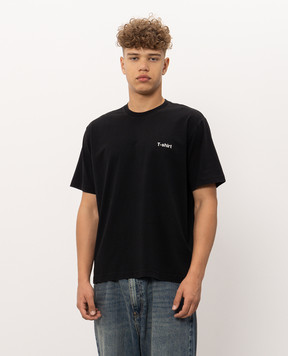 Vetements Черная футболка с надписью MH27TR221Bm