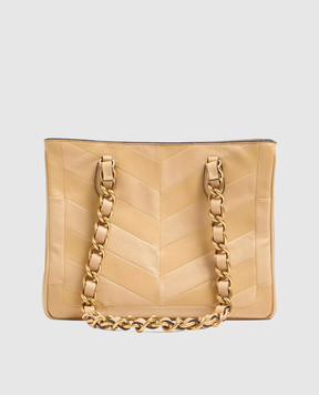 Valentino Бежевая кожаная сумка-тоут Laseine 8W2B0T12PSN