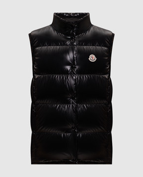 Moncler Черный пуховый жилет Badia с нашивкой логотипа L20931A001415963V