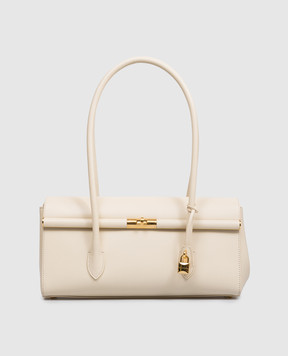 Dolce&Gabbana Бежевая кожаная сумка-багет Marlene BB7927A3G19