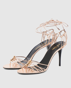 Saint Laurent Рожеві шкіряні босоніжки BABYLONE 7857060NL00