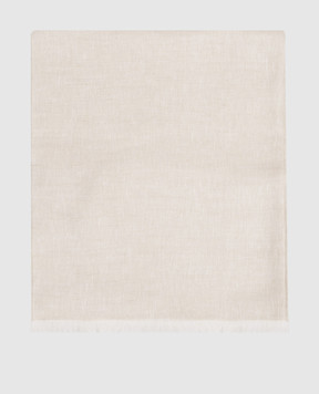 Brunello Cucinelli Бежевий палантин з льоном з люрексом MSCDAGL67