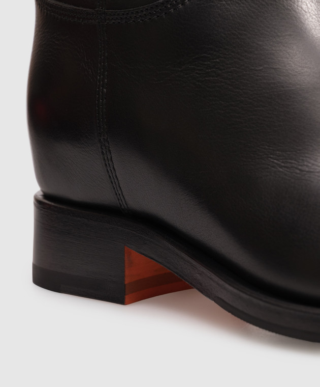 Santoni Чорні шкіряні чоботи WSHM57520BJ2BLGA зображення 5