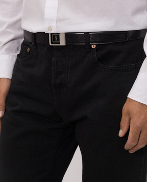 Saint Laurent Чорний шкіряний ремінь LA 66 847812AAG6L