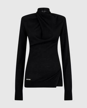 The Attico Чорний гольф з вовни 260WCK00130KWW005AA