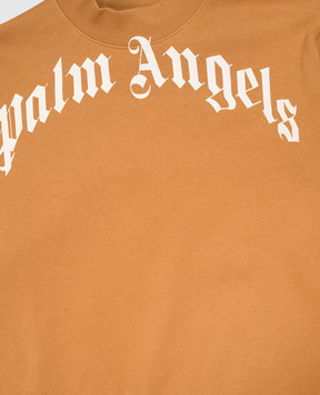 Palm Angels Детский коричневый свитшот с принтом логотипа F6PAJBSW014