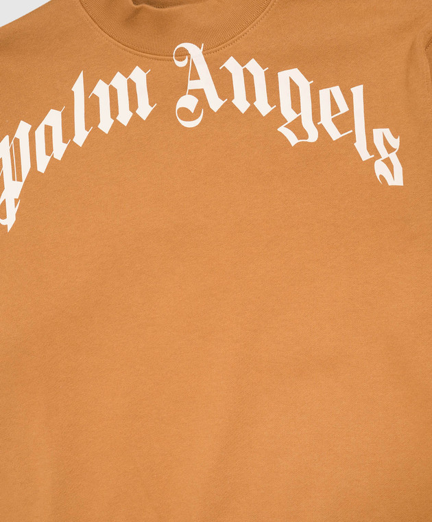 Palm Angels Детский коричневый свитшот с принтом логотипа F6PAJBSW014 изображение 3