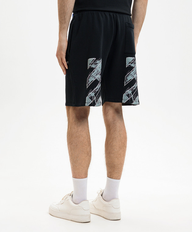 Off-White Чорні шорти з принтом 44MCI013S26F006 зображення 4