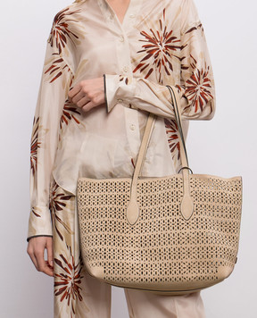 Gianni Chiarini Бежева замшева сумка-тоут Mashup BS11837CMLSR