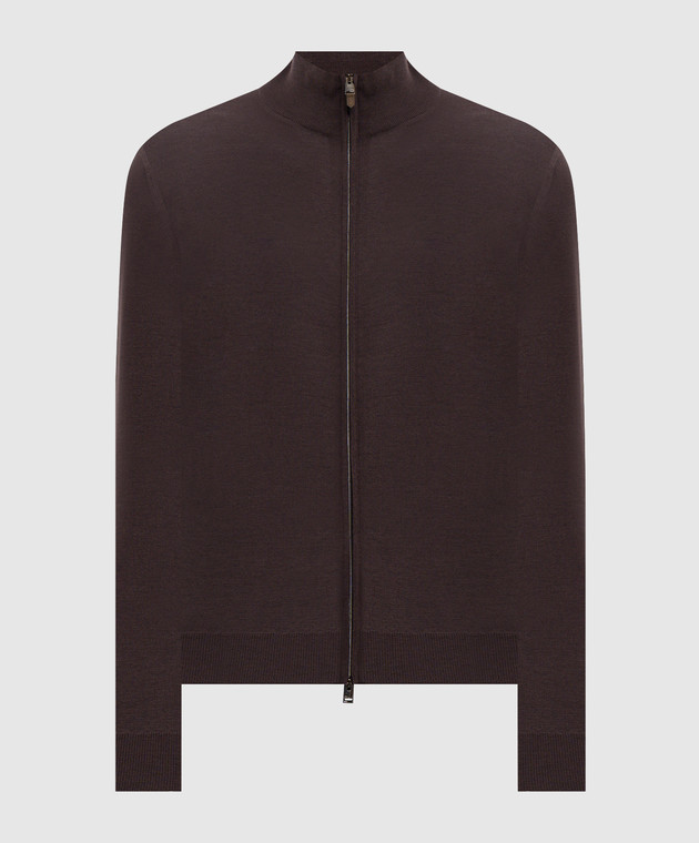 Canali Коричневий кардиган з вовни MK01149C0022