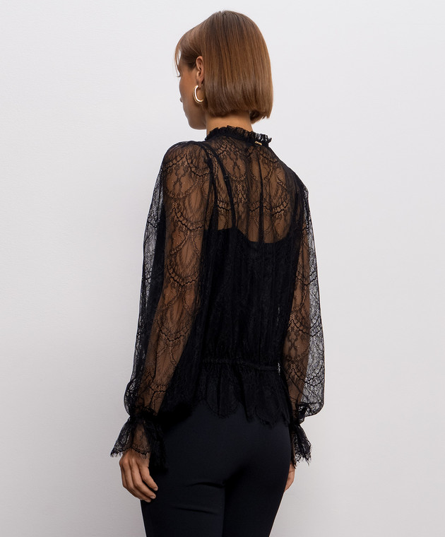 Twinset Чорна блуза з мережива 262TP274C зображення 4
