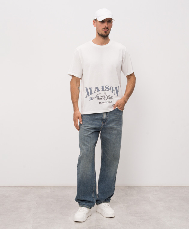 Maison Margiela MM6 Біла футболка з принтом SH0GC0075M20050 зображення 2